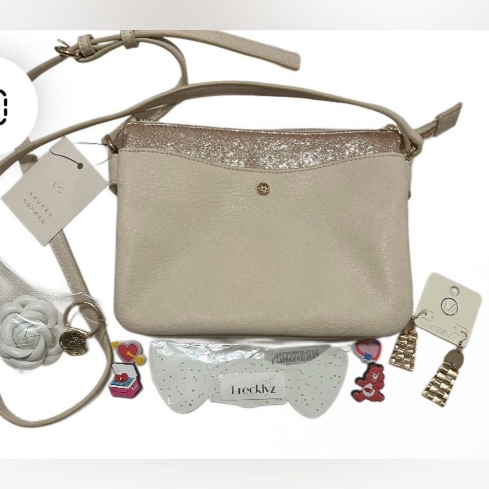 Lauren Conrad Cream Crossbody Bag Bundle